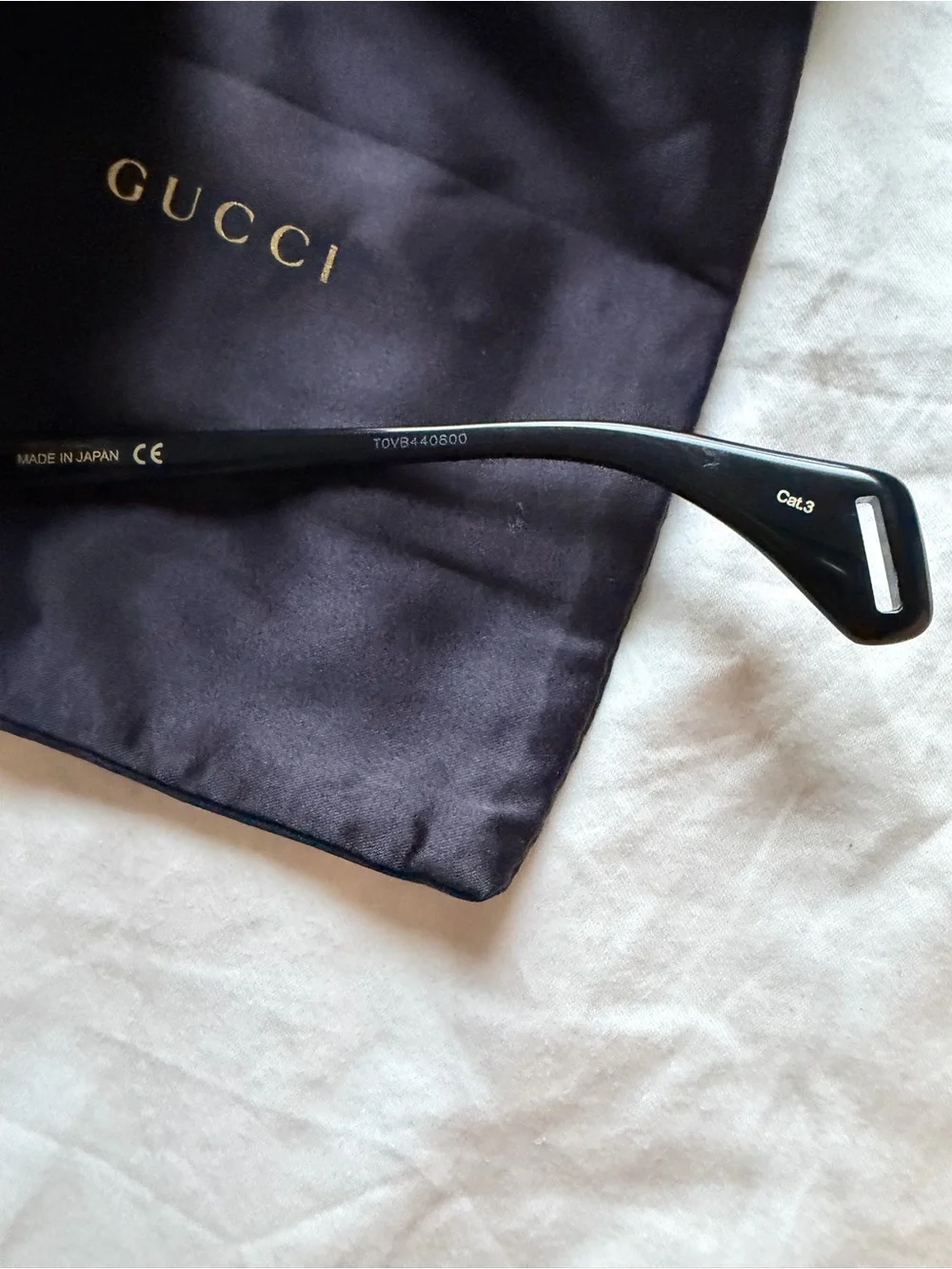 Gucci Black Men's Aviator Sunglasses with Gold Accents
